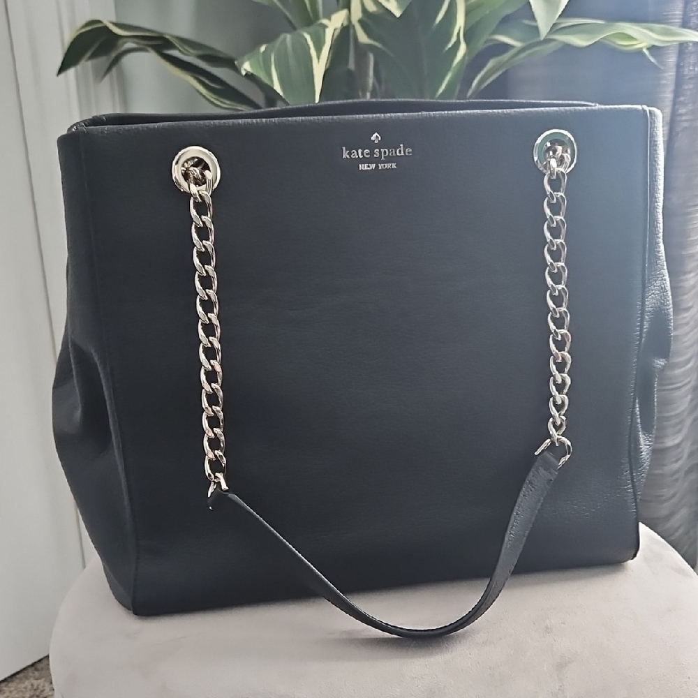 Kate Spade Black Leather Tote Bag